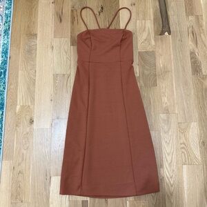Anthropologie NWOT strappy rust midi dress XS